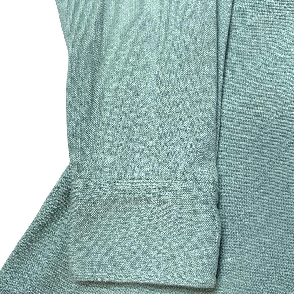 Criquet Golf Long Sleeve Players Polo Shirt Green Mens XXL Organic Cotton Preppy